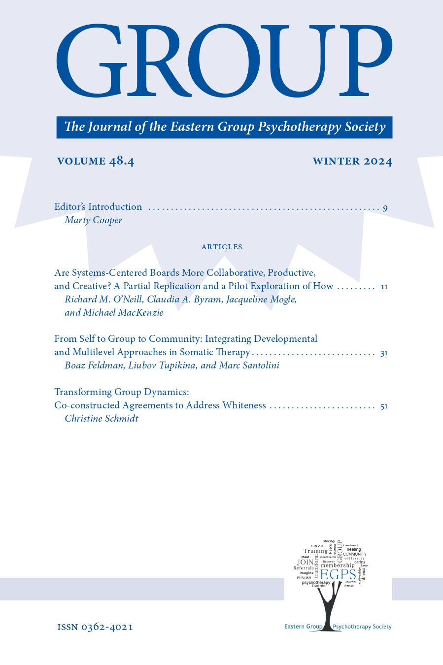Group Learning Journal Journal - Eastern Group Psychotherapy Society